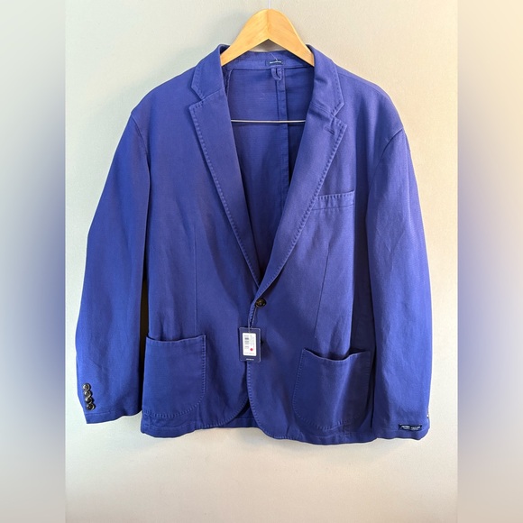 PETER MILLAR Crown Crafted Southport Stretch Cotton Sport Coat Atlantic Blue 46R